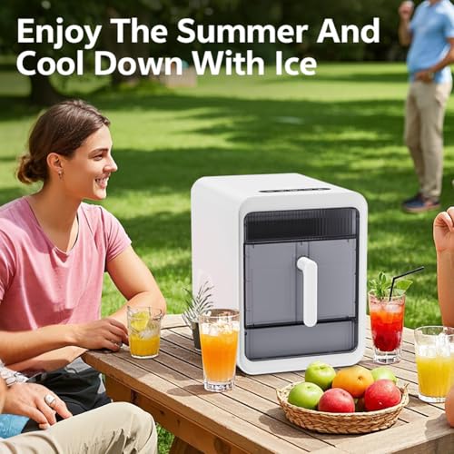 Zocxielr Nugget Ice Maker Countertop, 12 PCS/10Mins Compact Ice Machine, Self Cleaning, for Home Bar, Kitchen Countertop (White) on Fridge.com