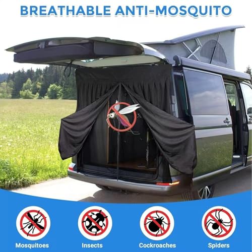 Red de parasol trasero de coche para acampadas nocturnas libres de insectos 4