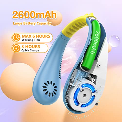 Kids-Neck-Fan-Portable-Bladeless-Fan-for-Kid-4-14Y-Girls-Boys-2600mAh-USB-Personal-Mini-Fan-Cooling-Fan-for-TravelCampingStudy-4-Speeds-Lightweight-Compact-Perfect-Summer-Gifts-for-Kids