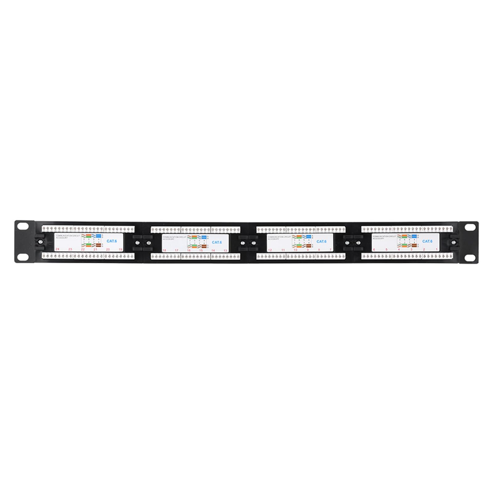 Panneau de Brassage Réseau 24 Ports, Panneau de Brassage Réseau CAT6 19 Pouces Panneau de Brassage Ethernet Mural ou monté en Rack pour la Gestion du Réseau et des Câbles