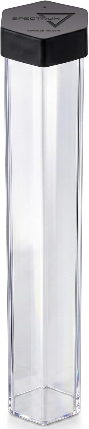 BCW Large Playmat Tube - 2 Pack | Hexagon Playmat Holder for 24" x 14" Mats | Plastic MTG Mat Tube | Protective Storage Case for TCG, MTG, and Card Games