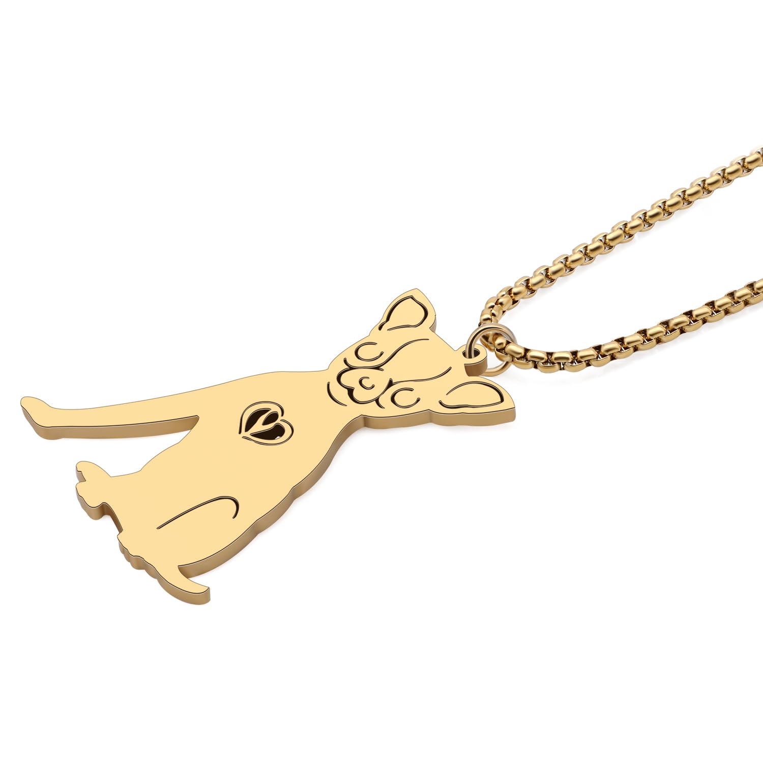Acciaio inossidabile placcato oro 18K Cane Collana per donne ragazze Ciondolo carino per animali domestici Regali di gioielli per gli amanti dei cani