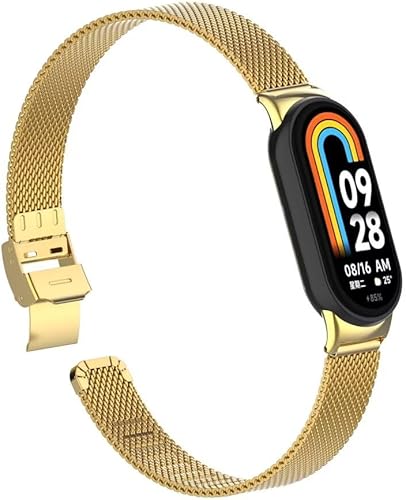 Miniatura 2 de T-BLUER Compatible con Xiaomi Mi Band 8Mi Band 9 Band, Mi Band 8 Correa de repuesto de metal de acero inoxidable para Xiaomi Mi Band 9