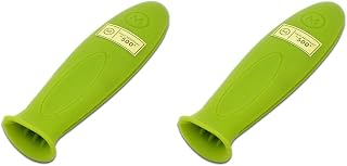 2pc Mario Batali Heat Resistant Green Silicone Pot Pan Stick Handle Grip
