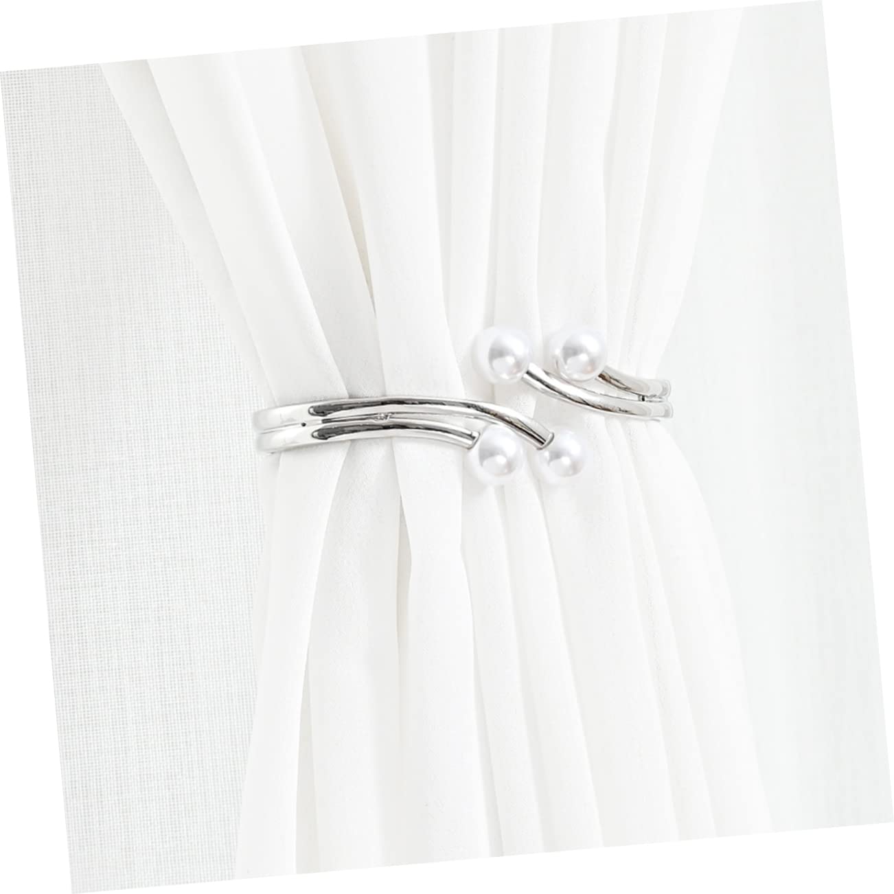 TOPBATHY 8pièces Anneaux Décoratifs Perles pour Rideaux Clips Métalliques à Nouer Accessoires De Décoration pour Fenêtres Maison