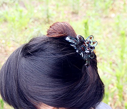 Yeshan Large Size 3.5 " High Quality Plastic Resin Jaw Claw Hair Clip for Women,Pack of 6