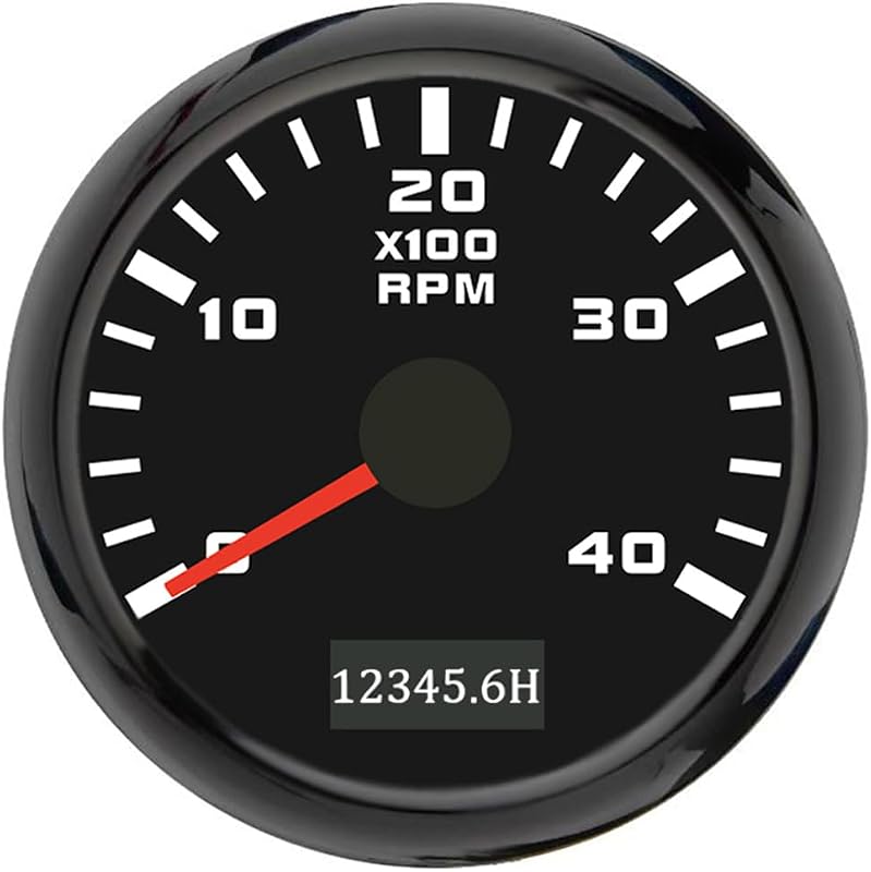 Tacômetro ELING 52 mm para motor diesel e gasolina, 0–4000 RPM com horímetro, 12 V/24 V – 1 unidade