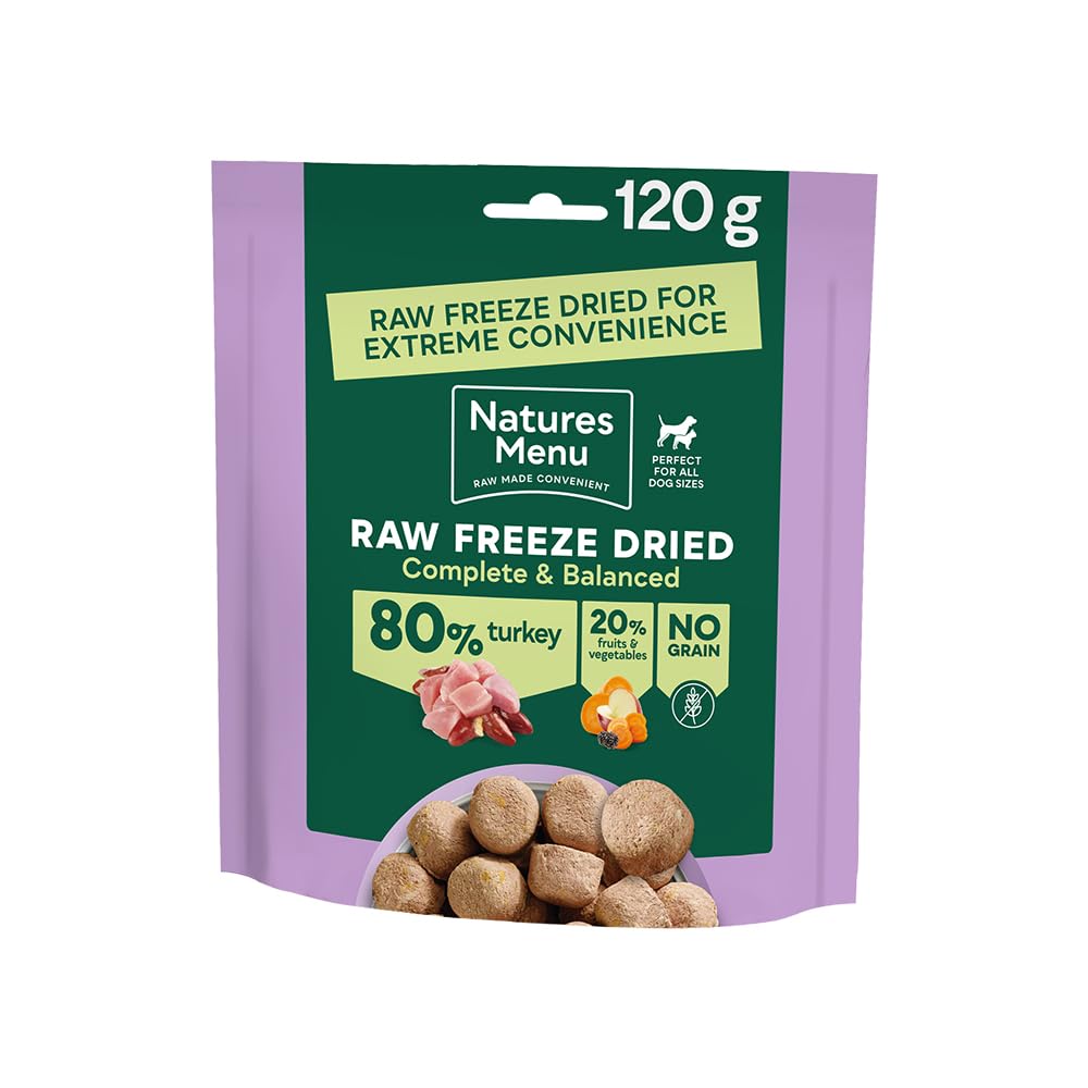 Natures Menu Freeze Dried Complete & Balanced Dog Food Nuggets - Turkey - 120g