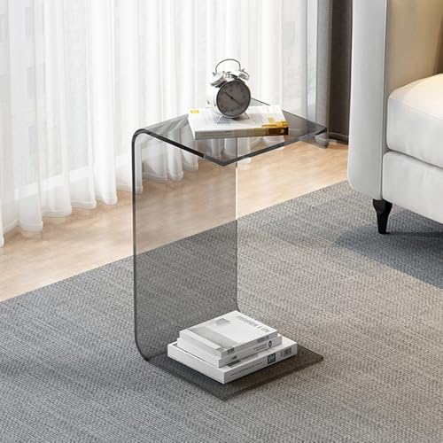 Mesita de noche y centro multifuncional de acrílico gris de 12 mm de grosor 2