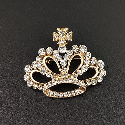 Image of Crystal Rhinestone Princess Queen Brooch Pin Tiara Crown Brooches for Women Tiara for Wedding Party /Banquet /Birthday