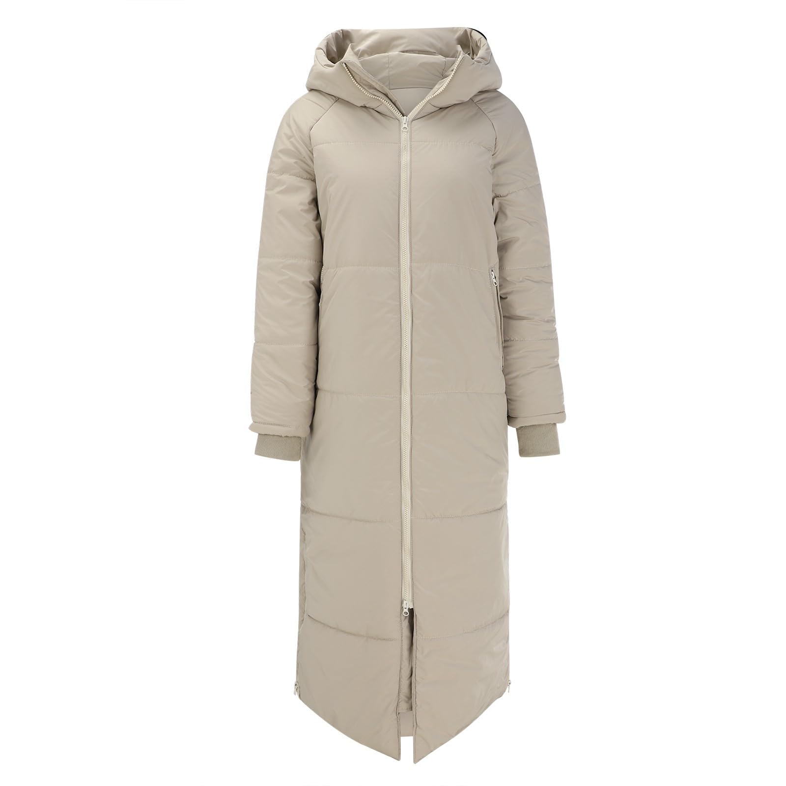 Piumino da donna, lungo, invernale, caldo, invernale, antivento, con cappuccio, giacca invernale, a maniche lunghe, in piumino, parka invernale, per outwear e outdoor