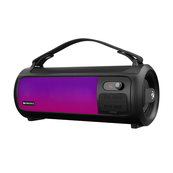 ZEBRONICS Rocket 500 20W Output, Portable Wireless Speaker with Bluetooth, TWS, 15h Backup, FM Radio, USB, AUX, 6.3mm Wired Mic Support, RGB Lights, Detachable Carry Strap at Rs. 1999