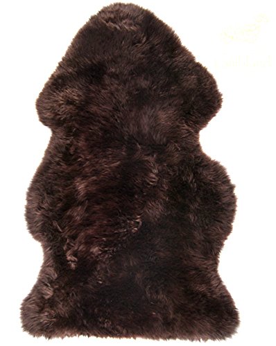 Lambland Grade A Stitched Genuine Sheepskin Rug in Chocolate Brown – Luxurious Single Size Natural Rug for Home Décor, Bedroom, or Nursery