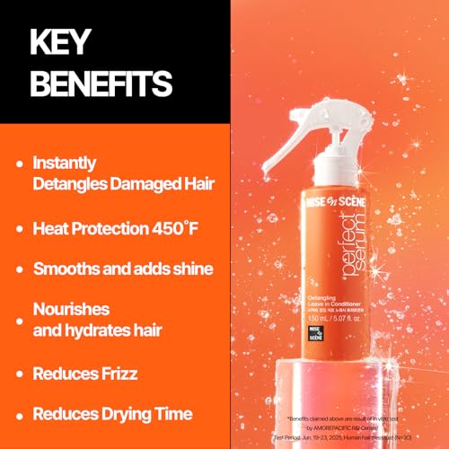 Image of Mise En Scene Hair Mist by Perfect Serum | Non greasy No-Wash Treatment for detangle | Golden Moroccan Argan Oil | Nourishing, Shine | Non Aerosol | Korean Hair Care, Hair Gloss (5.07 Fl. Oz. /150ml)