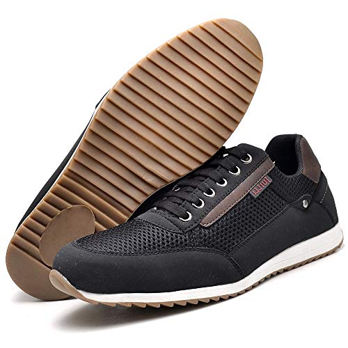 Sapatênis Sapato Casual Com Relógio e Carteira Masculino JUILLI R1100DB Tamanho:42;cor:Preto;gênero:
