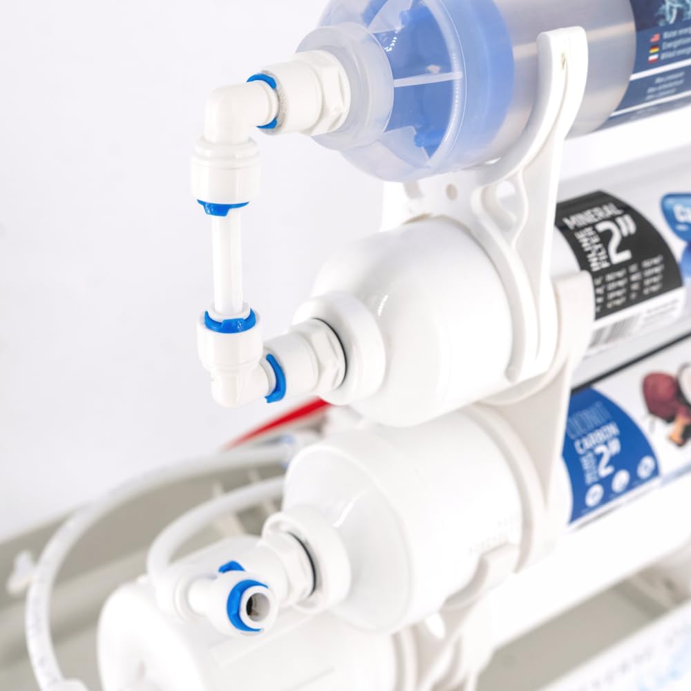 Czysta Kropla Sistema de Ósmosis Inversa de 7 Etapas Filtro de Agua Bajo Fregadero con Mineralizador Ionizador y Tanque de 12 Litros RO7