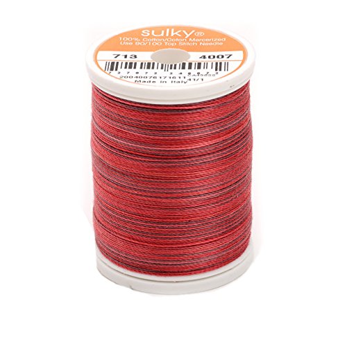 Fil Sulky 12 Poids rouge brique aux nuances dégradées et texture relief