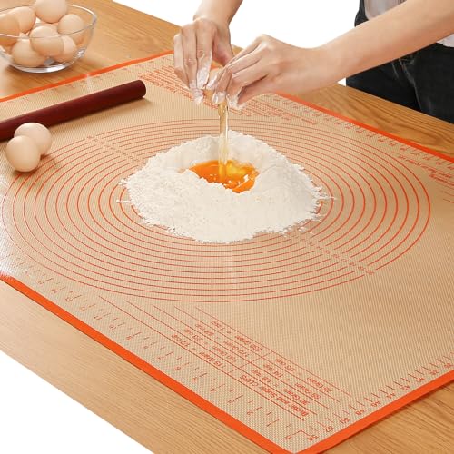 Silicone Pastry Mat 36x24 Inch Nonstick Baking Mat -Perfect for Doug, Pastry, Dough Rolling, Kneading Board, Pie Crust, Fondant, Bread, Pasta/Pizza, Kitchen Counter Mat by NIGHTLY GOOD DREAM - Image 2