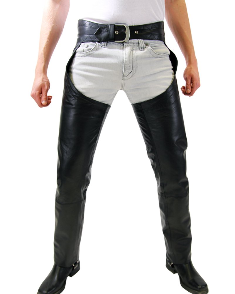 Bockle Chaps Cow-Boy Pantalon en Cuir Hommes Cuir de Bovin Noir | Culotte de peau, Pantalon de cow-boy