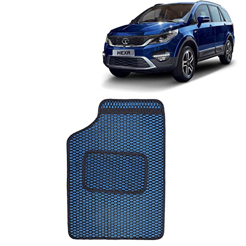 Image of Kingsway Dotted Design Car Floor Foot Mats Universal Fit for Tata Hexa, Model Year : 2016 Onwards, Water and Dustproof, Color Blue, Set of 5 Pieces