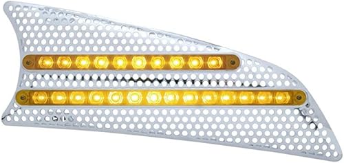 United Pacific 41534 Barra de luz LED de admisión de aire (Kenworth T660, pasajero, ámbar LEDlente ámbar), cromo