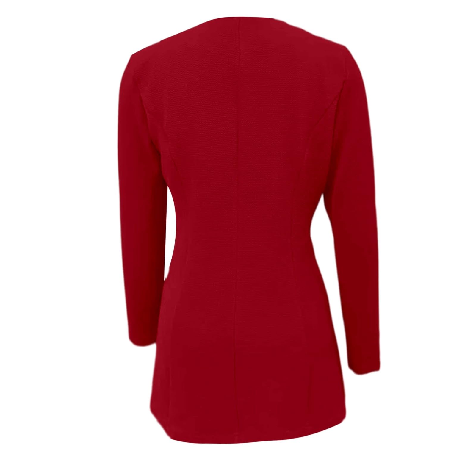 Generisch Chaqueta de manga larga con solapa de color liso para negocios casual (rojo, XXL)