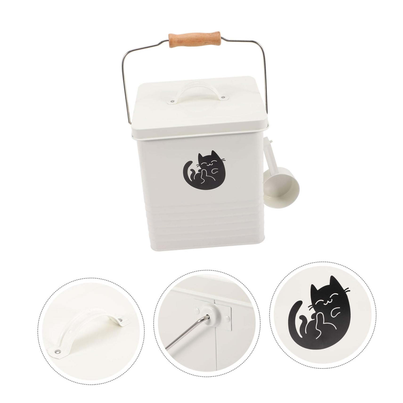 BESPORTBLE Contenitore Per Cibo Per Gatti Secchio Per Snack Per Cani Comodo Contenitore Per Snack Per Gatti Per Cibo Per Cani Con Paletta Resistente e Durevole
