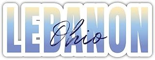 Lebanon Ohio Souvenir 2-Inch Vinyl Decal Sticker Script Design 2 Inch|Sticker