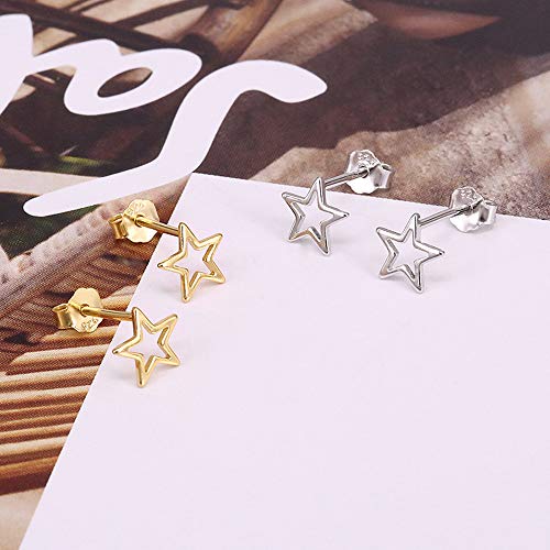 Tiny Cartilage S925 Sterling Silver Star Stud Earrings for Women Men Girls Geometric Minimalist Small Tragus Cute Huggie Piercing Studs Post Jewelry Gifts for Birthday Bff Daughter3