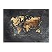 artboxONE Ravensburger-Puzzle L (500 Teile) Kartografie World map Black Yellow Gold - Puzzle Weltkarte Welt Weltkarte