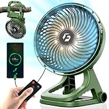 Clip on Fan - 12000mAh 8-inch Camping Fan with Colossal Clamp - Working Up to 65H with LED & Remote