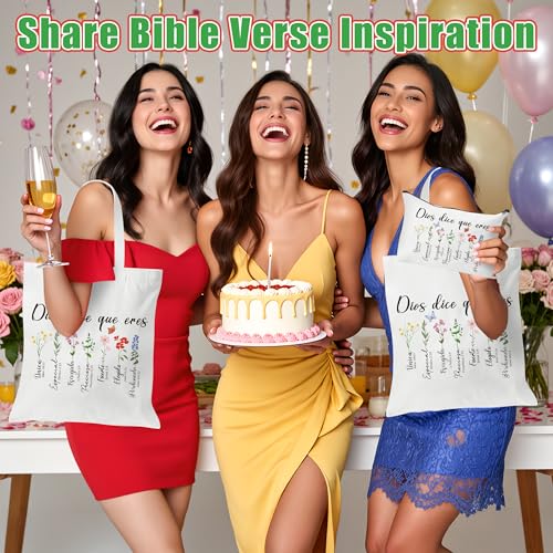 Image of Y1tvei Canvas Bags Gifts, Tote Bag with Makeup Pouch, Birthday Party Favors