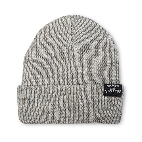 Bonnet Thrasher Skate & Destroy en maille bicolore grise et noire confortable