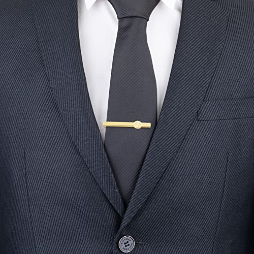 Dannyshi Tie Clips for Men 2.1inch Initial Letter Tie Clip Bar Set (J)