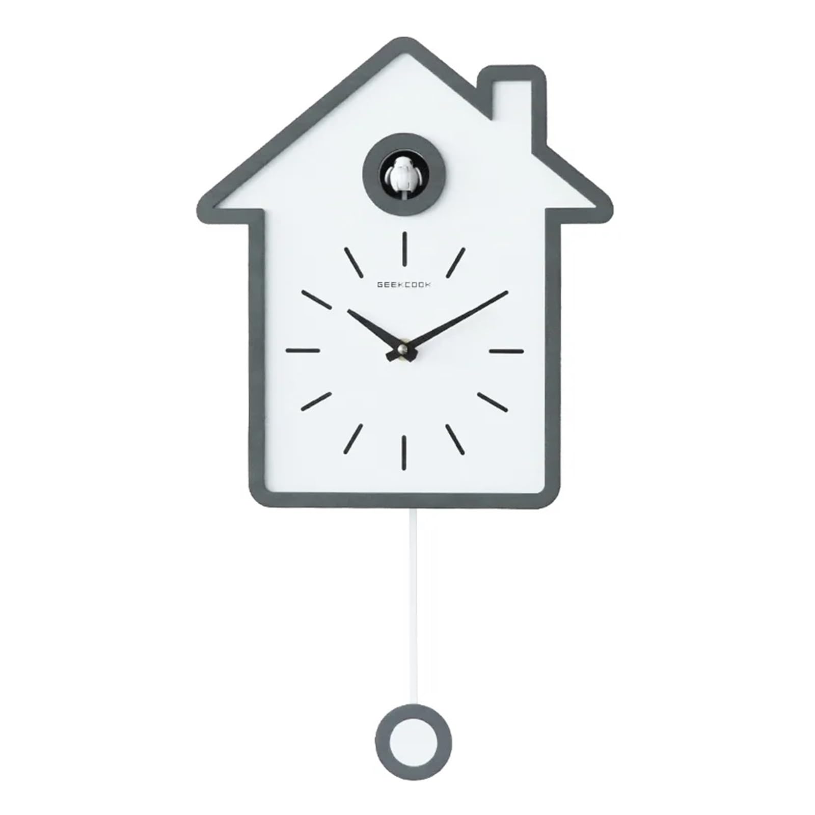 ERHTGUO Cuckoo Clock Pendulum Wall Silent Watches Birds Mechanism Clocks Home Decor Living Room Decoration(Gray)