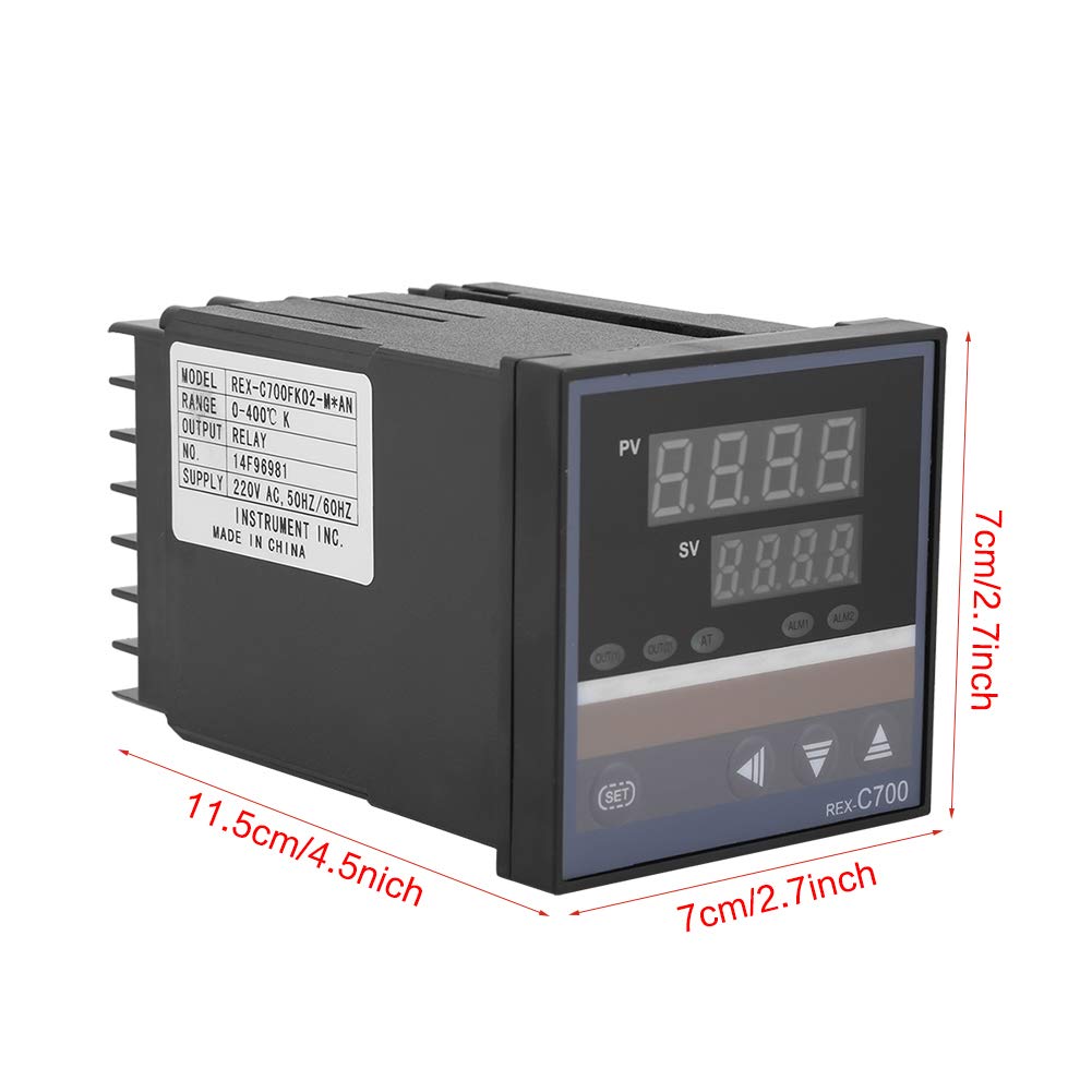 ANKROYU REX C700 Temperature Controller, Embedded Thermostat Switch, PID Digital Display Thermostat Controller for Electric Power Injection Molding