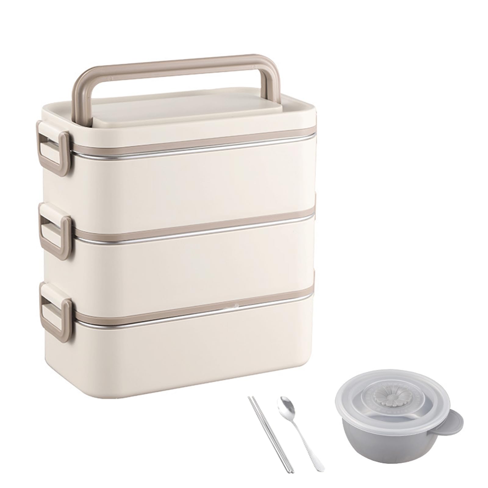 Tsophreniq Meal Box Leakproof Food Bentos Student Lunch Meal Prepping Fruit 304Stainless Steel Texture Leakproof Food Container