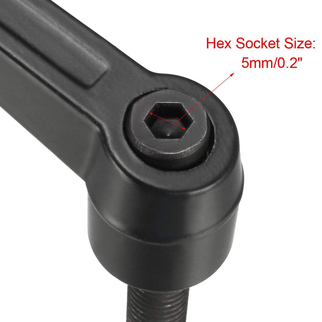 TA-VIGOR 2Pcs Adjustable Clamping Lever Handles, M10 x 32mm Locking Quick Release Push Button Ratchet Screw Knobs - Image 3