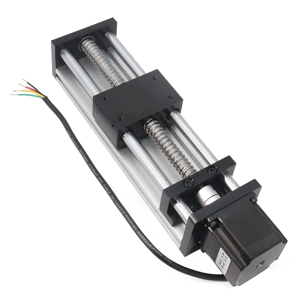 1 x efektywna podróż śruba kulowa o długości 150 mm SFU1605 z silnikiem krokowym NEMA23 do DIY części routera CNC X Y Z, liniowy siłownik stopniowy i drukarka 3D (rozmiar: 150 mm)