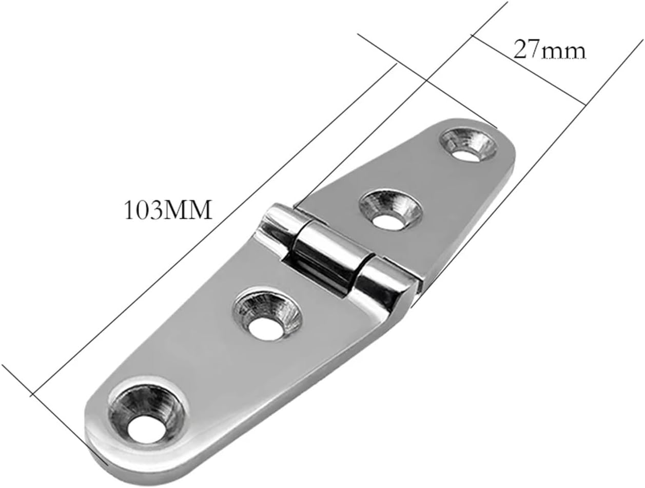 316 Stainless Steel Casting Hinge Flat Cabinet Doors Windows 4/6 Holes Hardwarec 1Pcs(103mmx27mm)