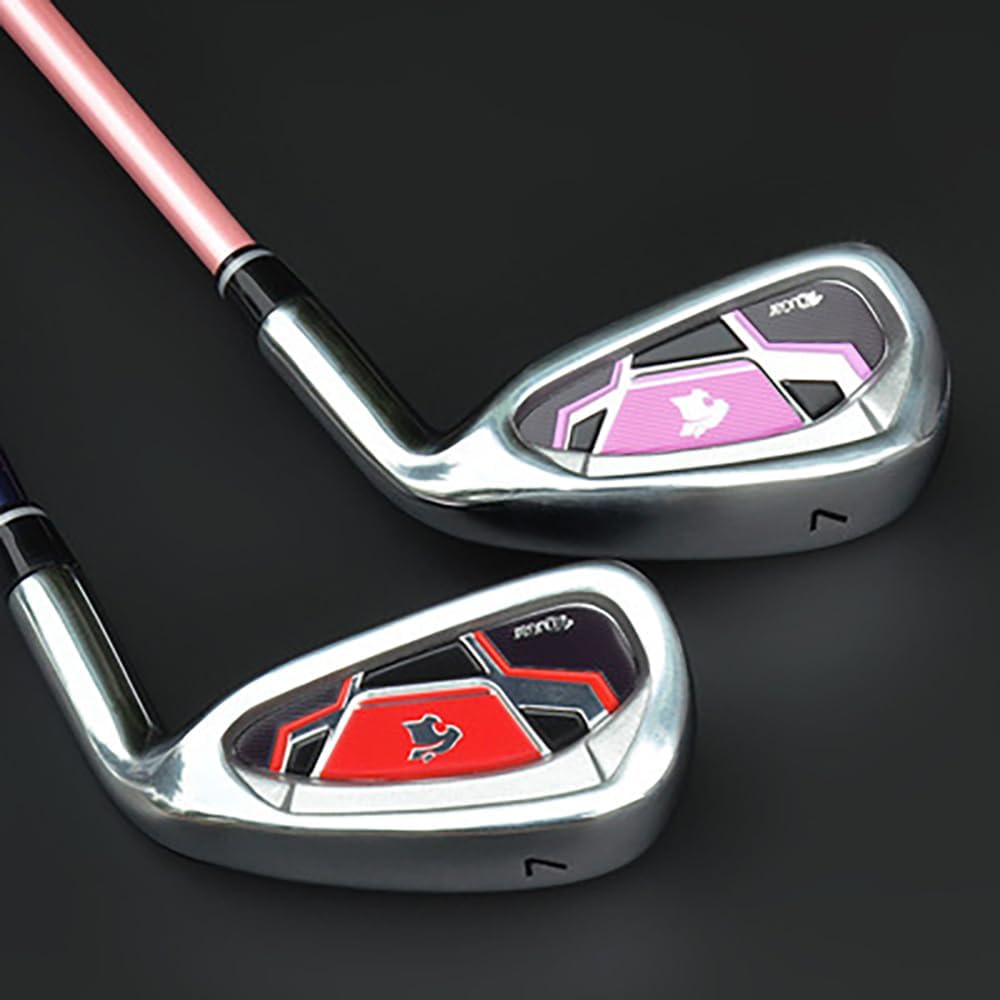 #7 Golf Iron for Men Women - with Rubber Grip and Carbon/Steel Shaft Golf Club Iron - Perfect for Single Club (with Steel Shaft(Red),#7)