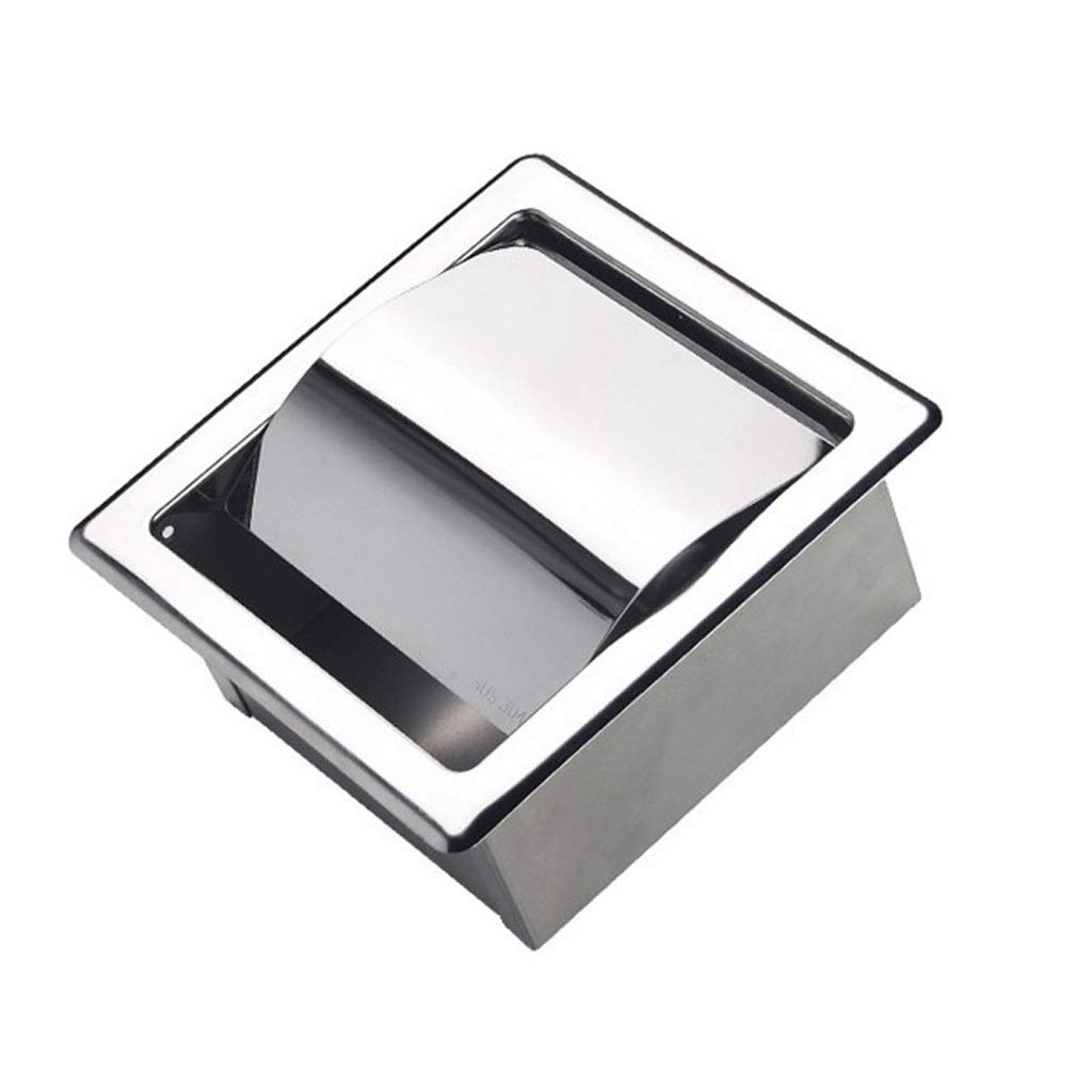 Stały uchwyt na papier toaletowy, Bathroom Toilet Paper Holder Stainless Steel Wall Mounted Concealed Waterproof 152x162x70mm