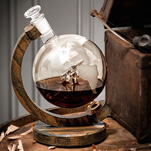 Globe Bourbon Decanter - Airplane Pilot Gifts for Men & Women Who Love Whiskey, Wine, & Liquor Decanter -1000ml- Aviation Gifts for a Pilot (C130) Air Force Gifts & Veteran Gift, Airplane Decor - Thumbnail 4