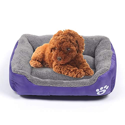 Tapis en peluche LLD chaud pour chien | Panier nid violet quatre saisons taille L
