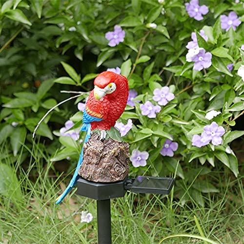 Juliahestia Parrot Decor Garden Solar Light Outdoor Stakes Decorative Waterproof Led Decorations For Patio Yard Lawn Porch Pathway Housewarming Cute Figurine Animal Ornaments Red #TOP2
