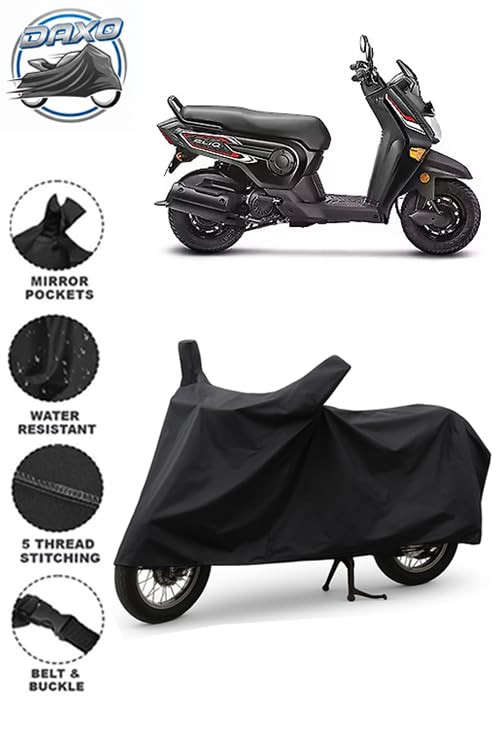 Image of Daxo Waterproof Scooty Cover for Honda Cliq | All Weather Protection from Rain, Dust, UV Rays & Scratches with Mirror Pockets & Buckle Belt | Cliq Scooty Cover