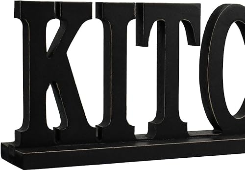 Miniatura 7 de Letrero de cocina de madera rústica para decoración del hogar, decoración decorativa de madera con recorte de palabra, decoración independiente,