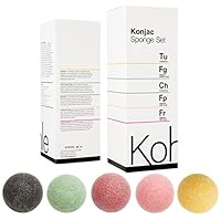 Algopix Similar Product 8 - Konjac Sponge Set 5 Pack Kohle