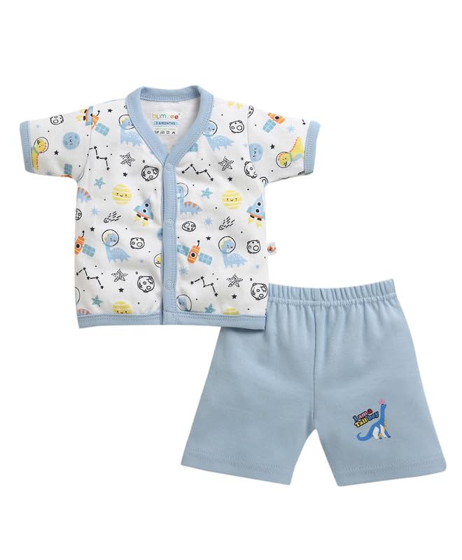 Boys Regular Fit Half Sleeves V-Neck Cotton Jabla & Short Set-image-24