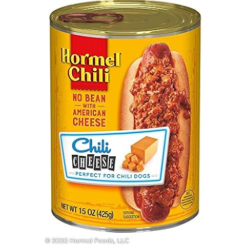 Hormel Chili Cheese Chili, No Bean with American Cheese, Perfect for Chili Dogs, 15 Ounce Cover